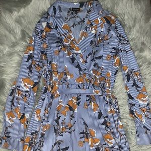 Striped flower print dress